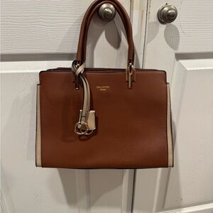 New never used Gallantry Paris Tan and Cream Satchel